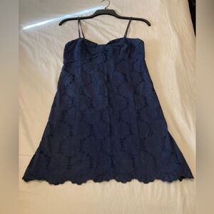 Lilly Pulitzer Navy Blue Eyelet Cotton Sundress size 6